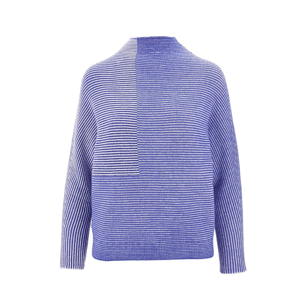 Pullover bicolore a costa inglese