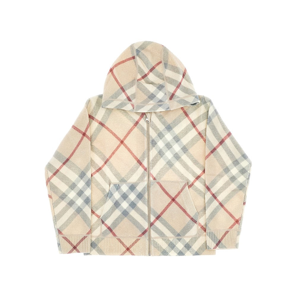 Felpa full-zip in lana Check