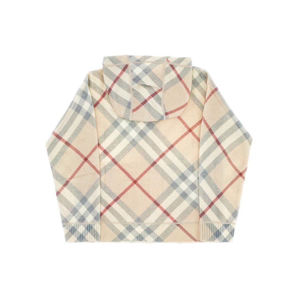 Felpa full-zip in lana Check