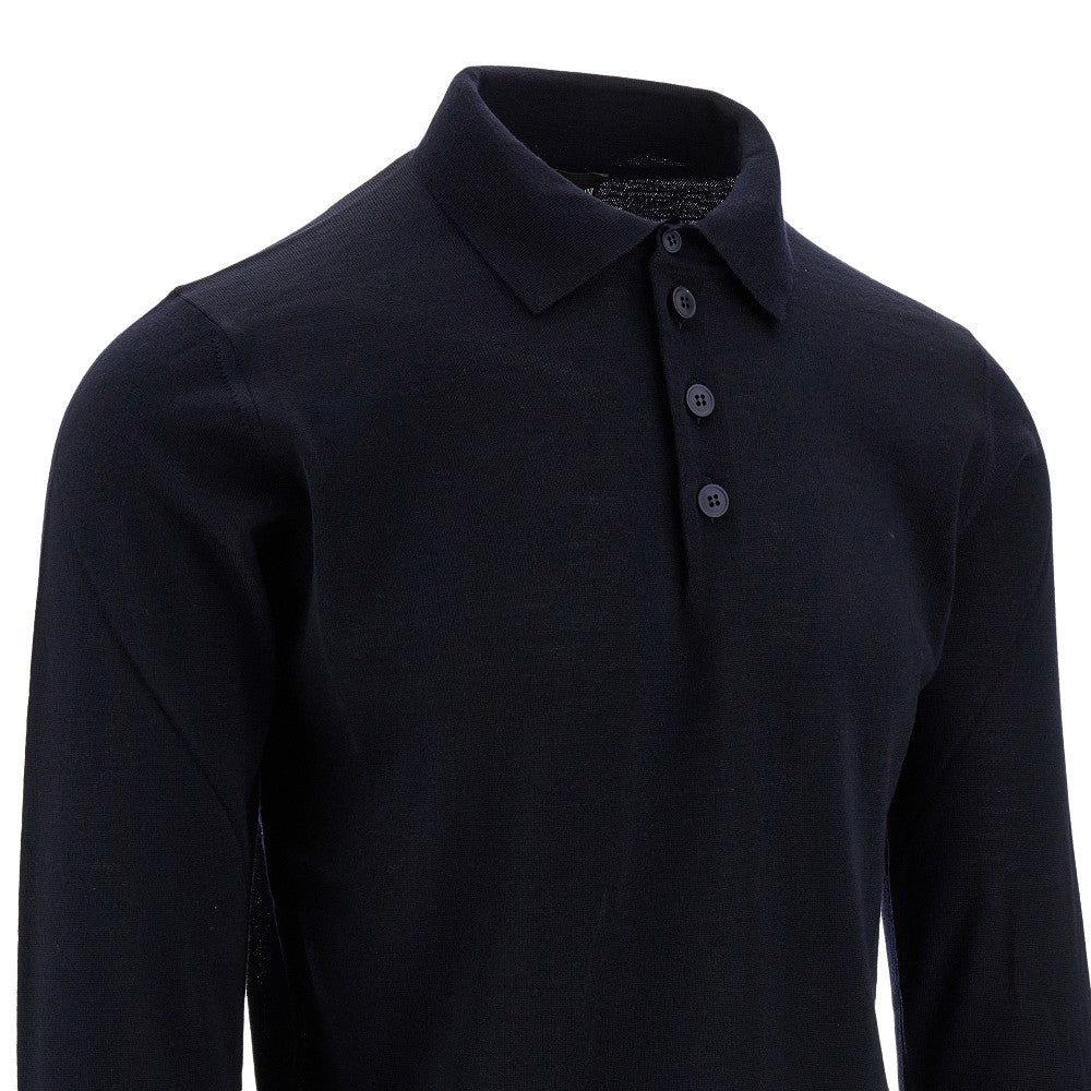 Polo a manica lunga in maglia