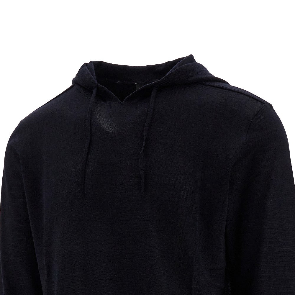 Pullover con cappuccio in misto lana