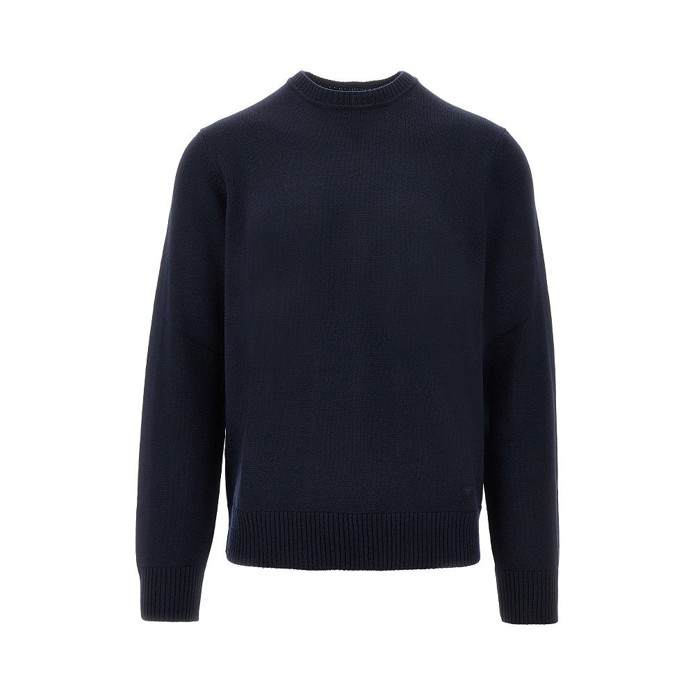 Pullover girocollo in lana vergine
