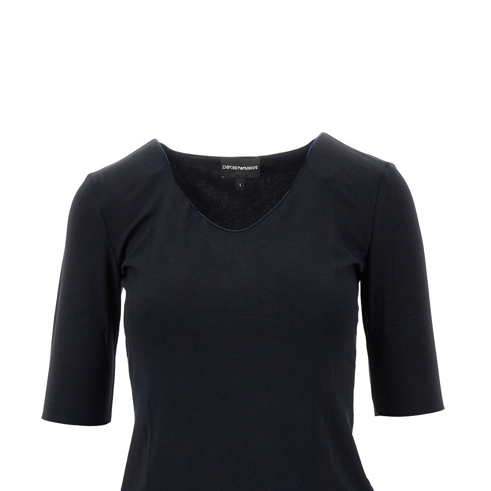 Viscose jersey V-neck T-shirt