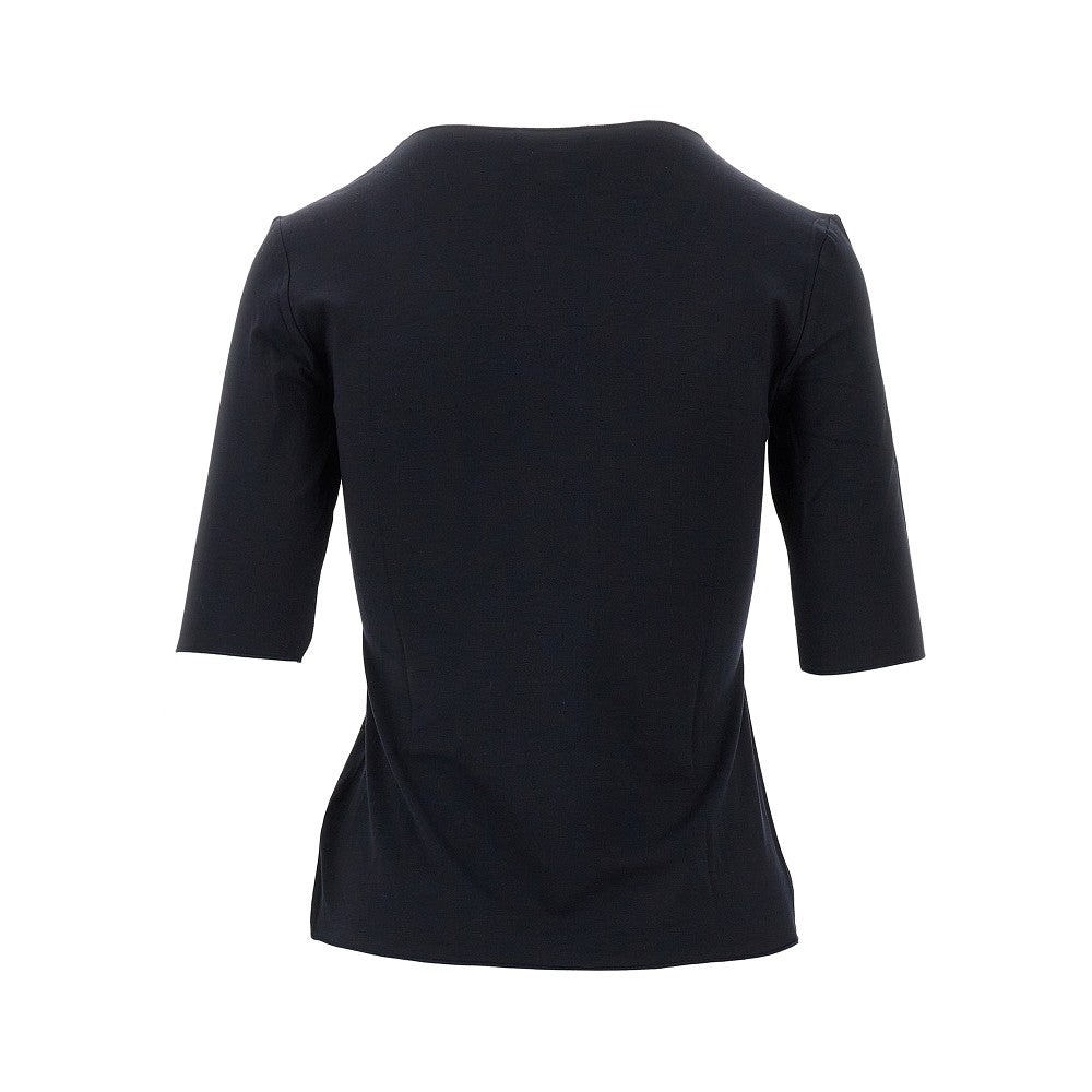 T-shirt con scollo a V in jersey di viscosa
