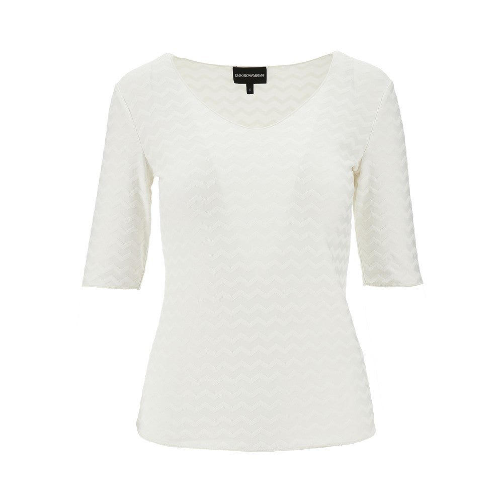 T-shirt in jersey stretch jacquard