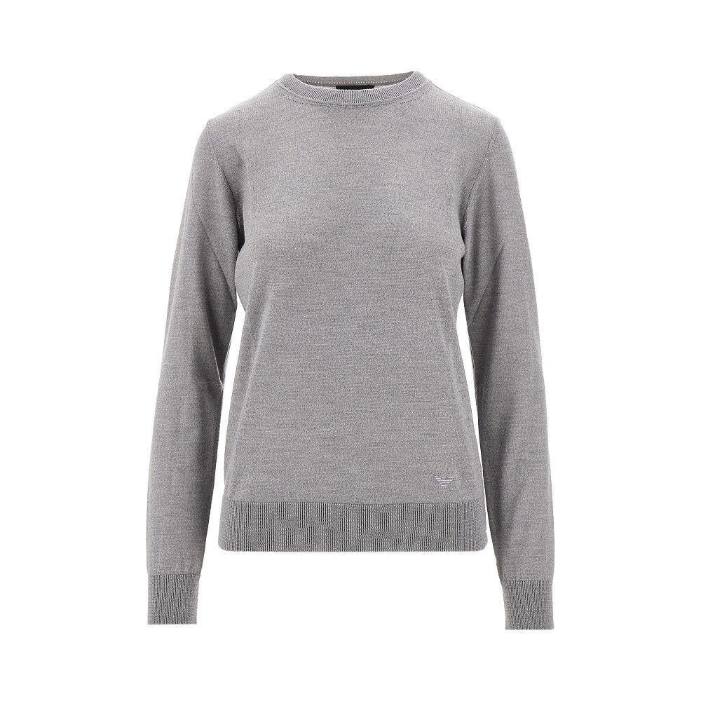 Pullover girocollo in lana vergine