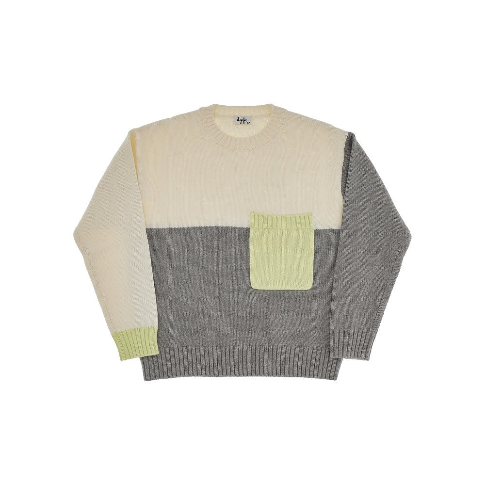 Color-block cotton sweater