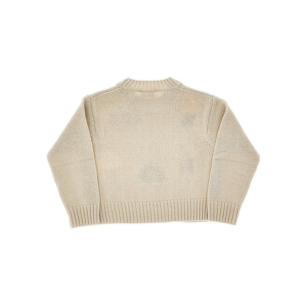 Wool sweater with jacquard mushrooms
