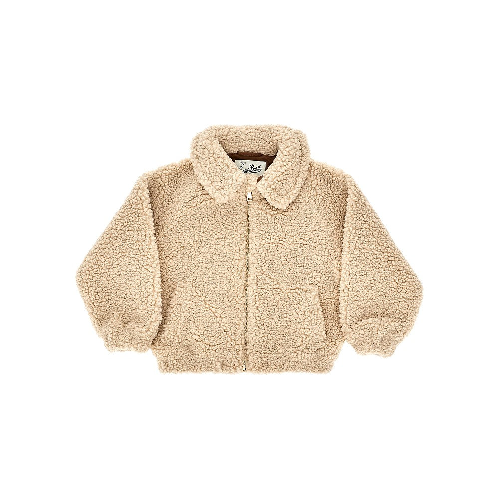 Teddy jacket with logo embroidery