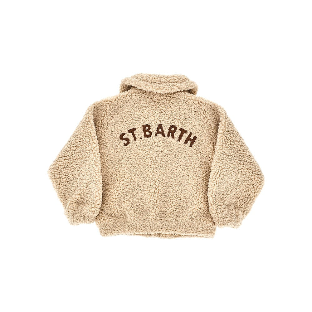 Teddy jacket with logo embroidery