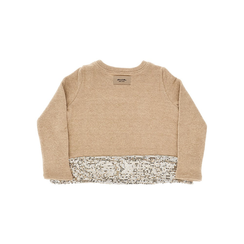 Cotton-blend sweater with sequin