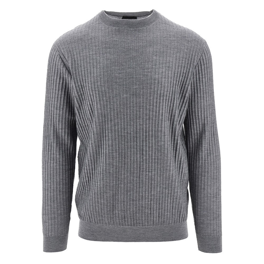 Pullover in lana effetto intercosta