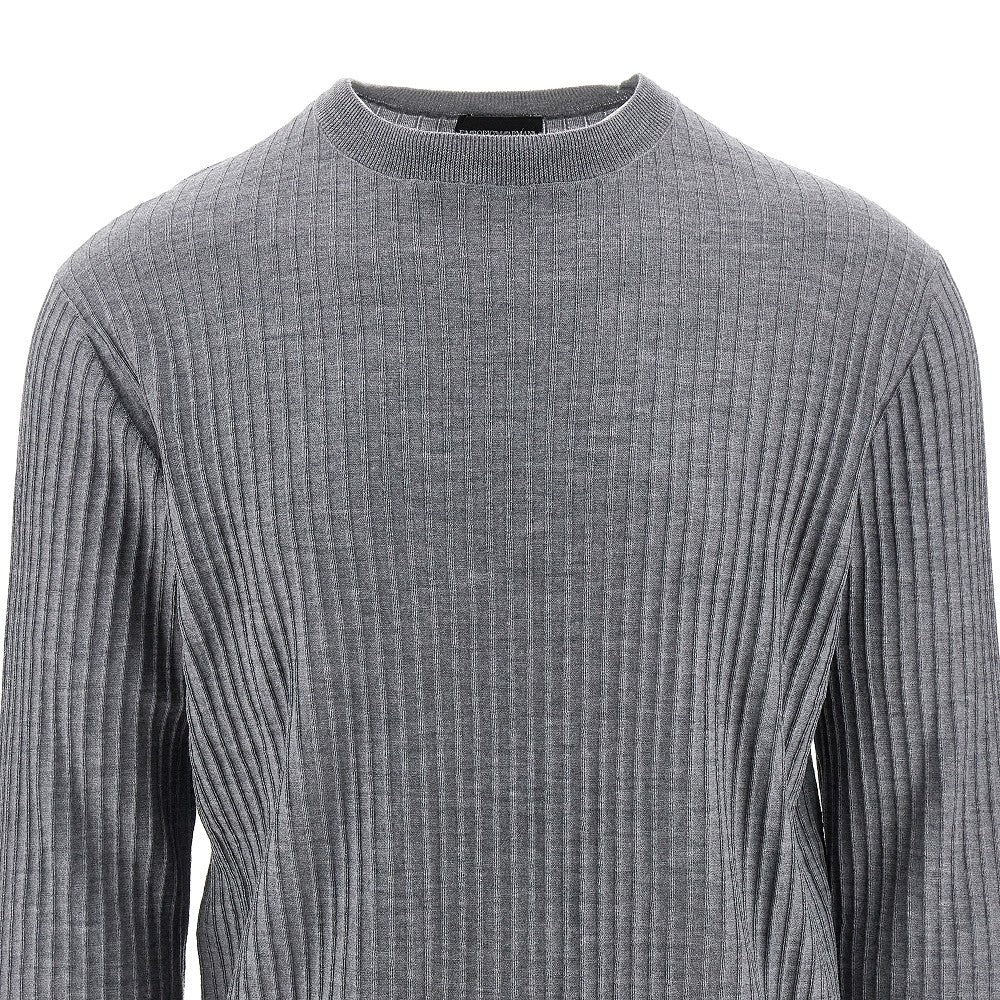 Pullover in lana effetto intercosta