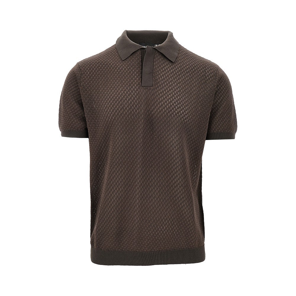 Jacquard knitted polo shirt