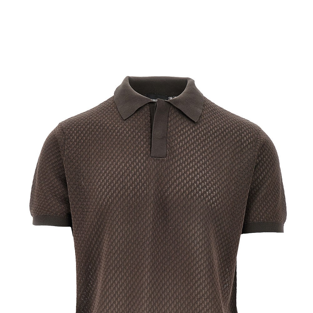 Jacquard knitted polo shirt