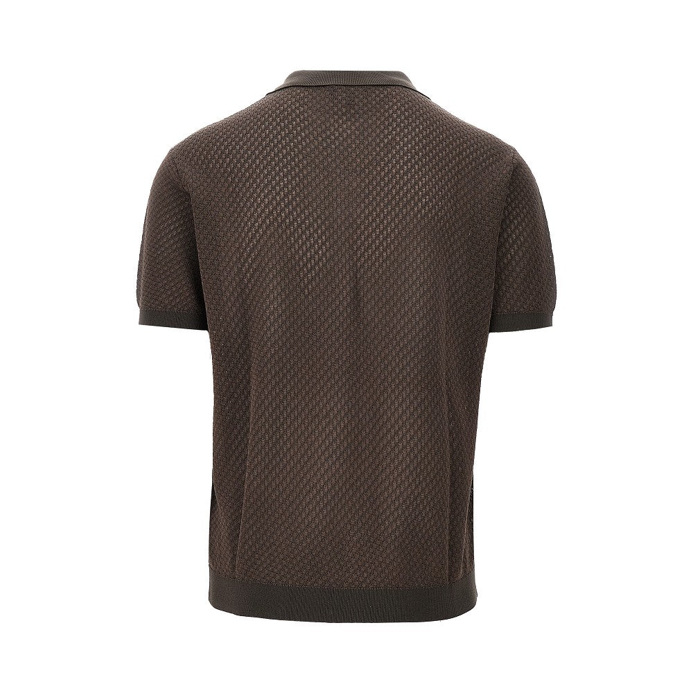 Jacquard knitted polo shirt