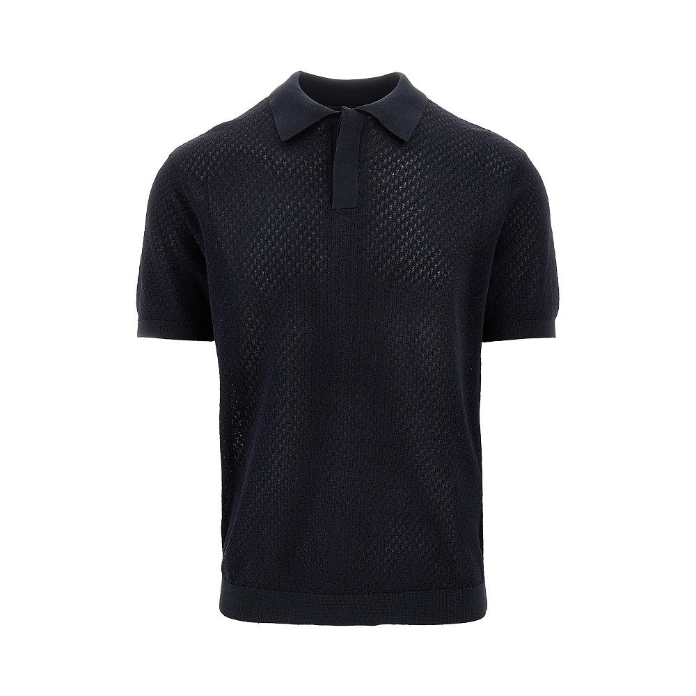 Jacquard knitted polo shirt