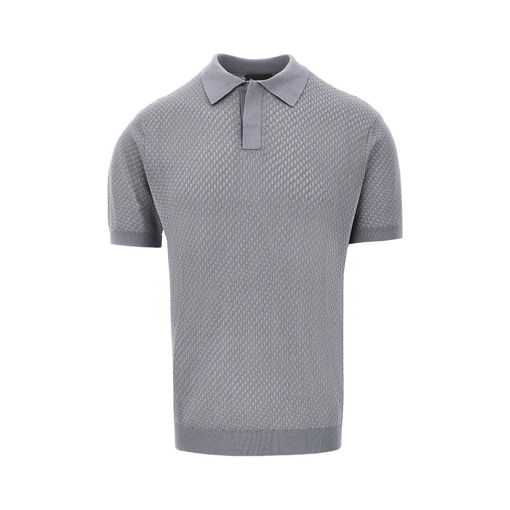 Polo in maglia jacquard