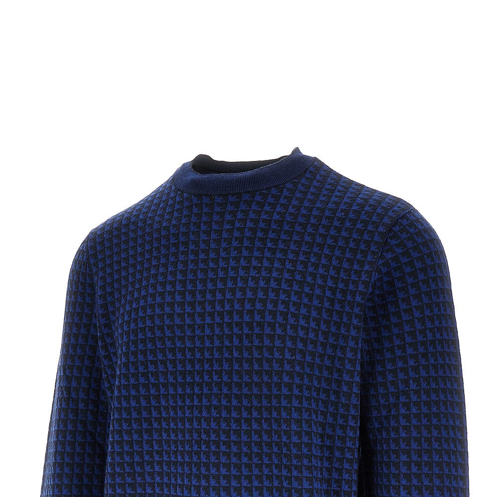 Eagles motif jacquard wool sweater