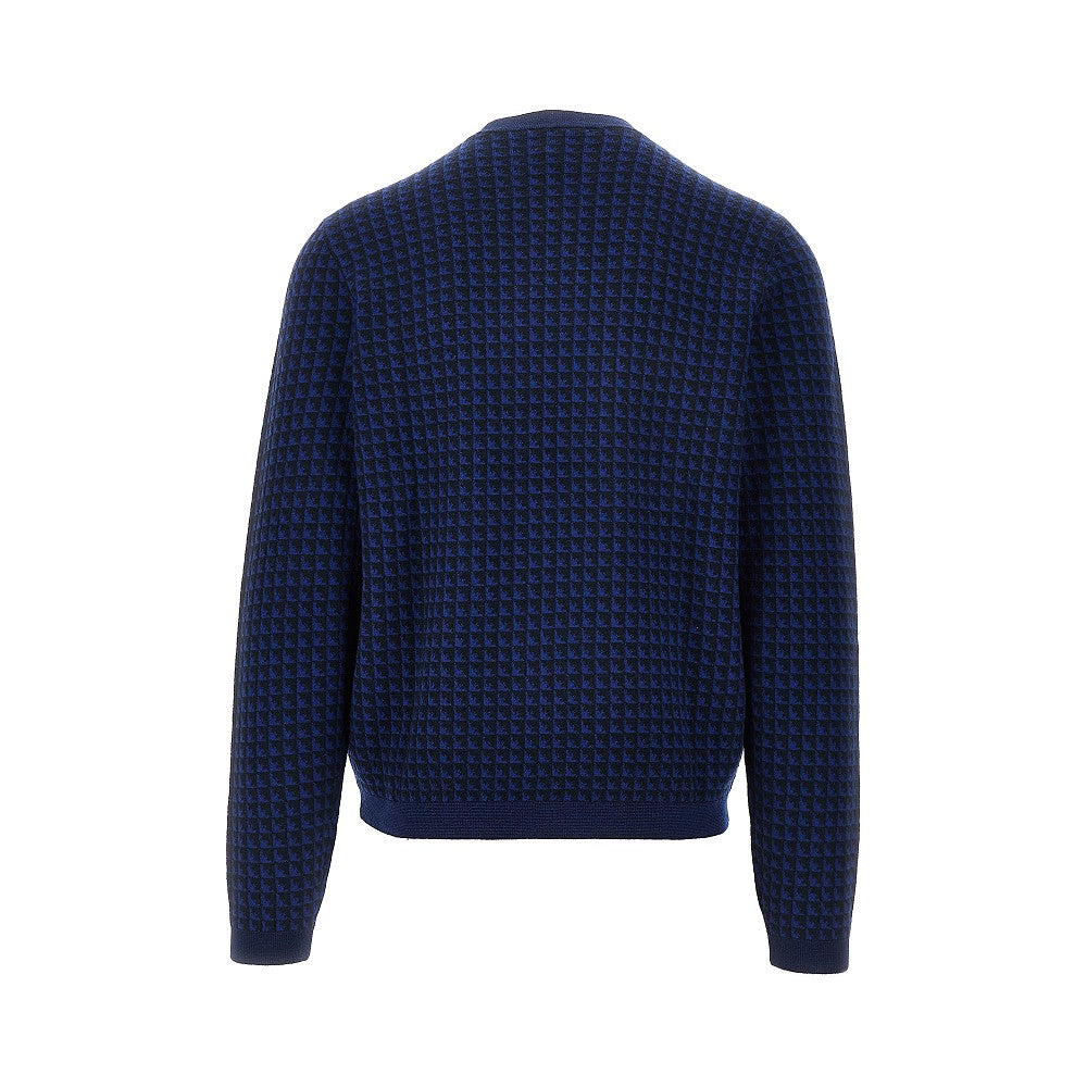 Eagles motif jacquard wool sweater