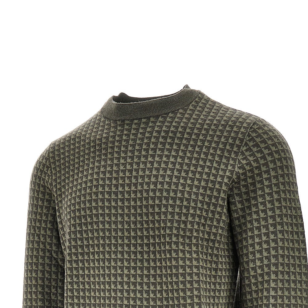 Eagles motif jacquard wool sweater