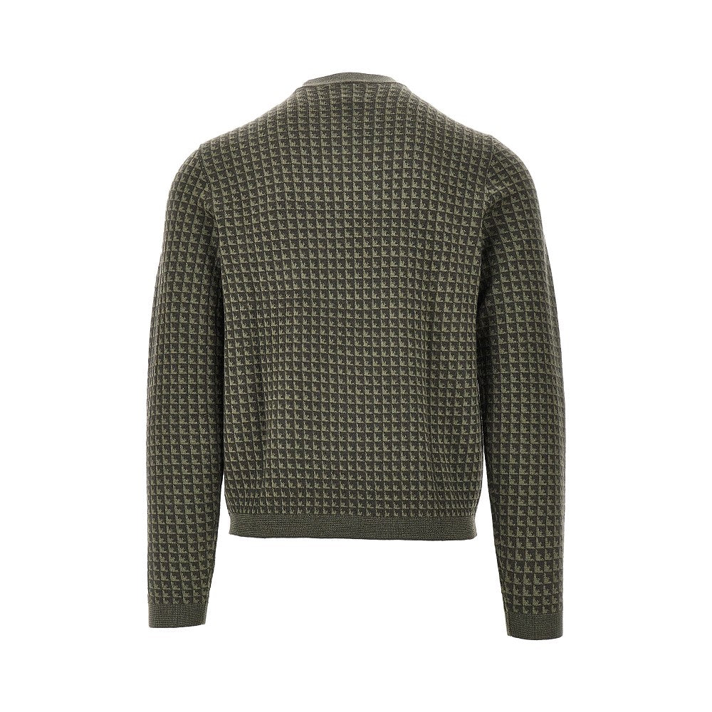 Eagles motif jacquard wool sweater