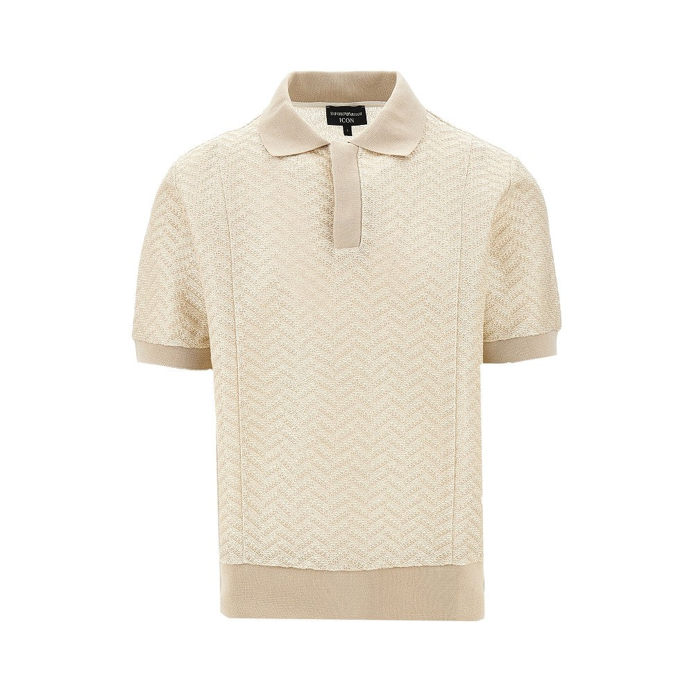 ICON chevron knitted polo shirt