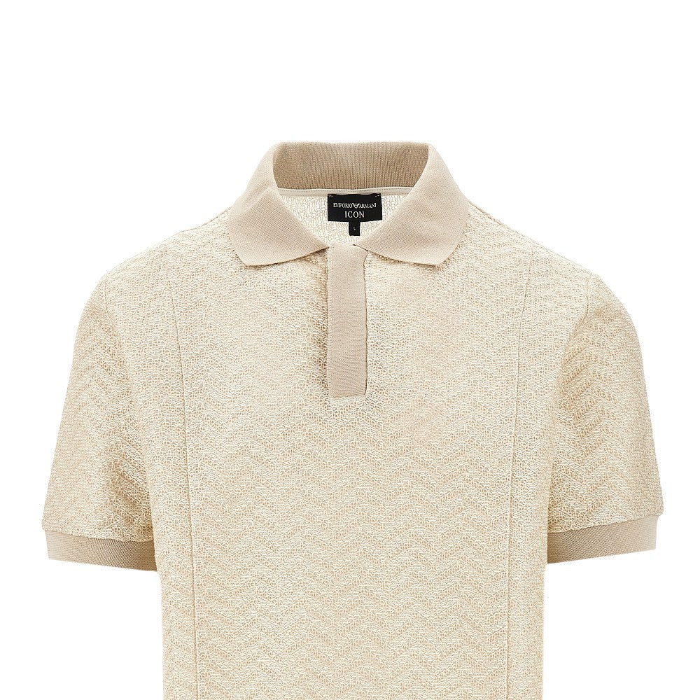 ICON chevron knitted polo shirt