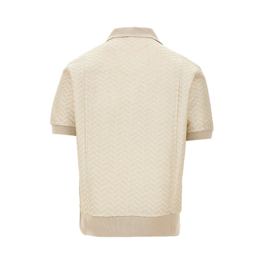 ICON chevron knitted polo shirt