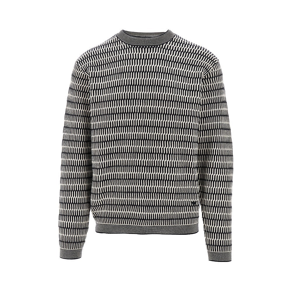 Pullover girocollo in lana jacquard