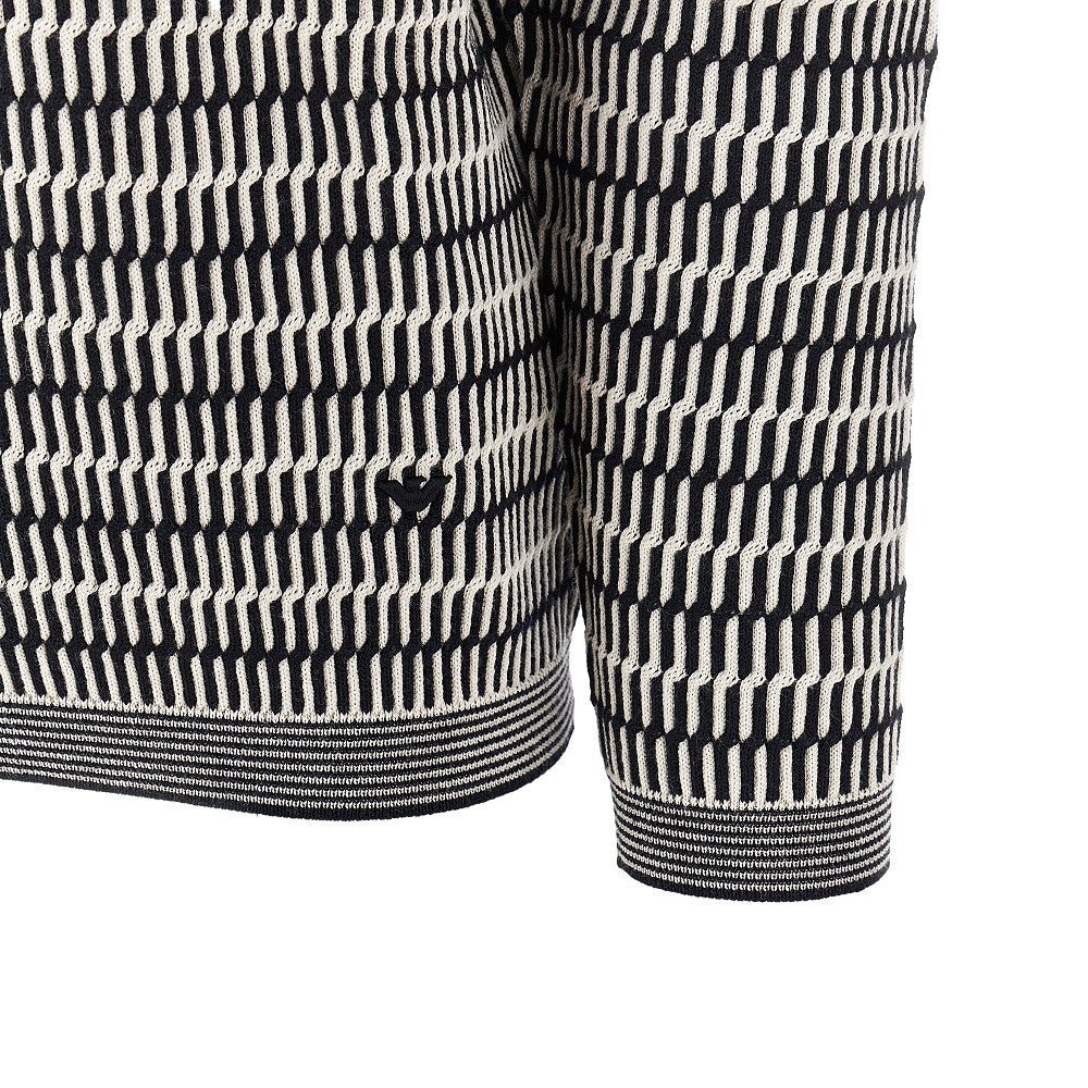 Pullover girocollo in lana jacquard