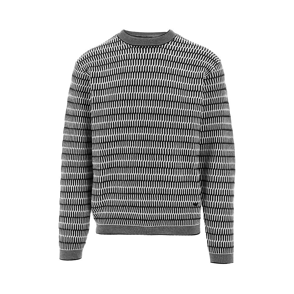 Jacquard wool crewneck sweater