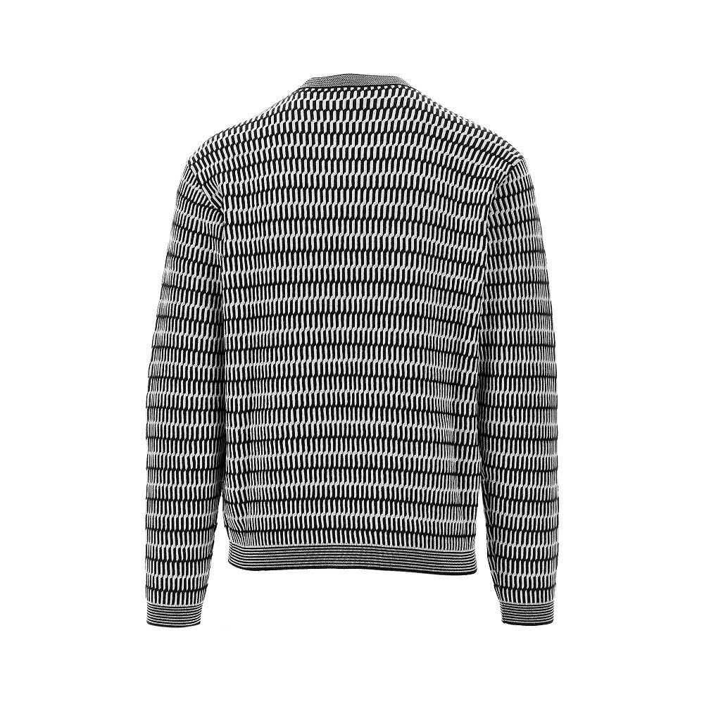 Jacquard wool crewneck sweater
