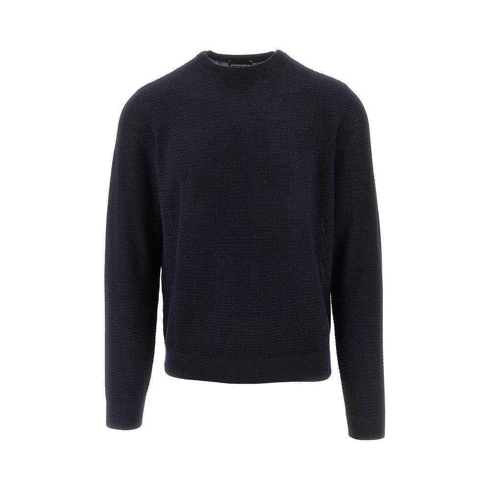 Pullover girocollo in lana jacquard