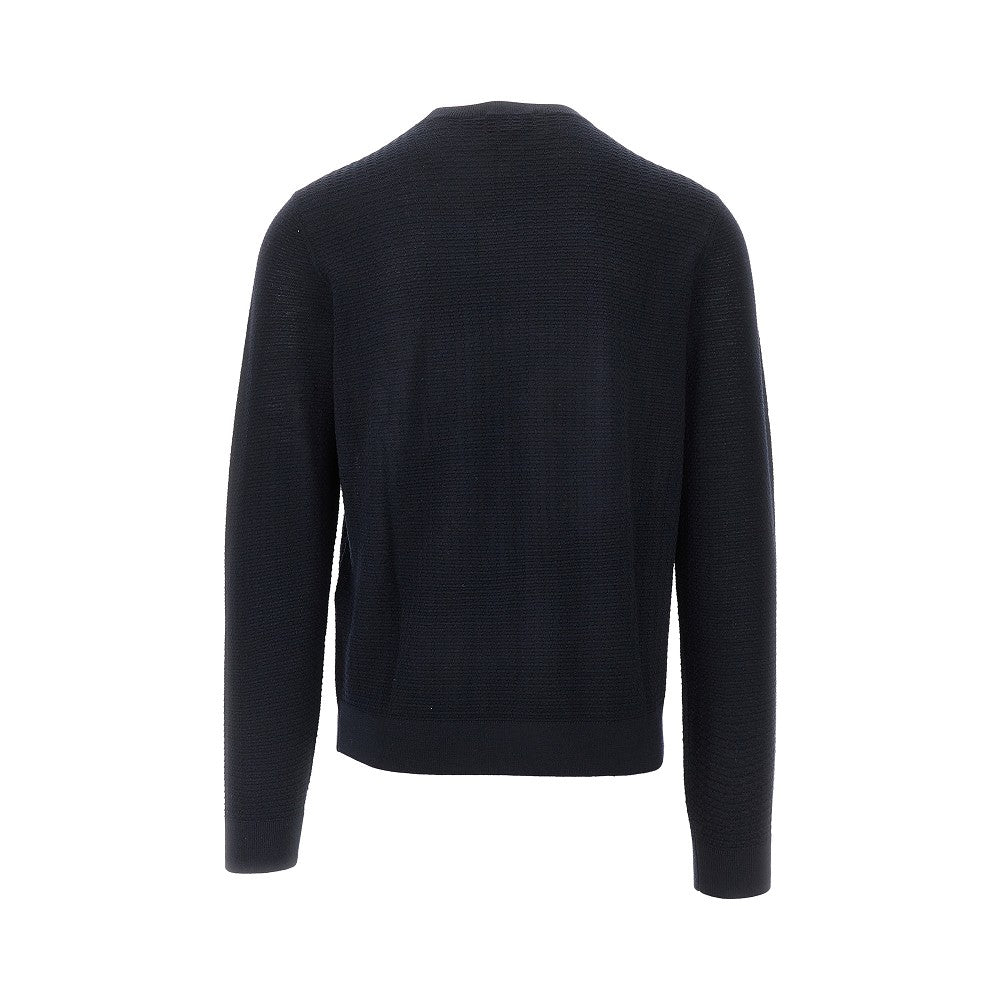 Pullover girocollo in lana jacquard