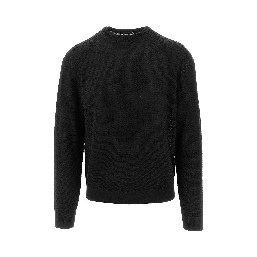 Pullover girocollo in lana jacquard