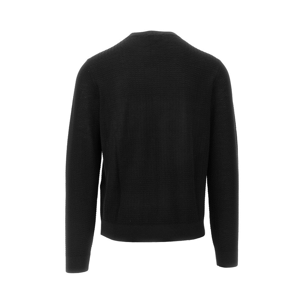 Pullover girocollo in lana jacquard