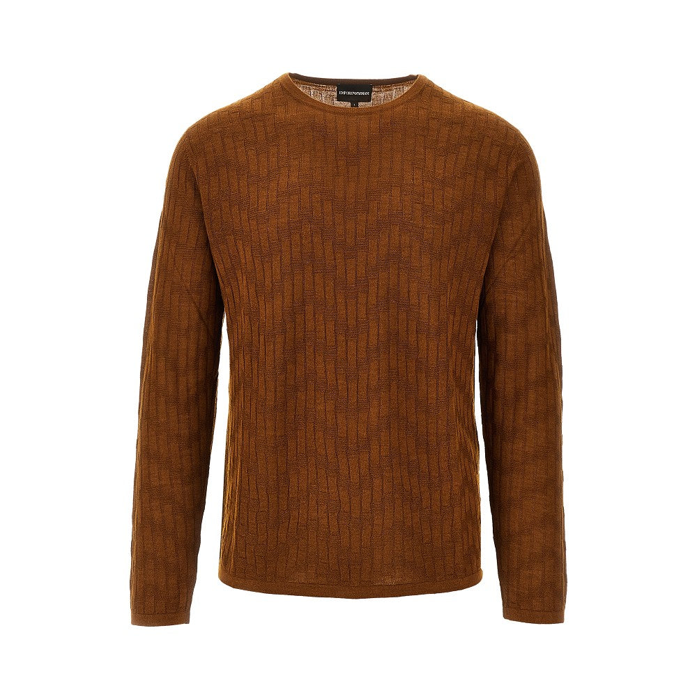 Jacquard wool and silk sweater