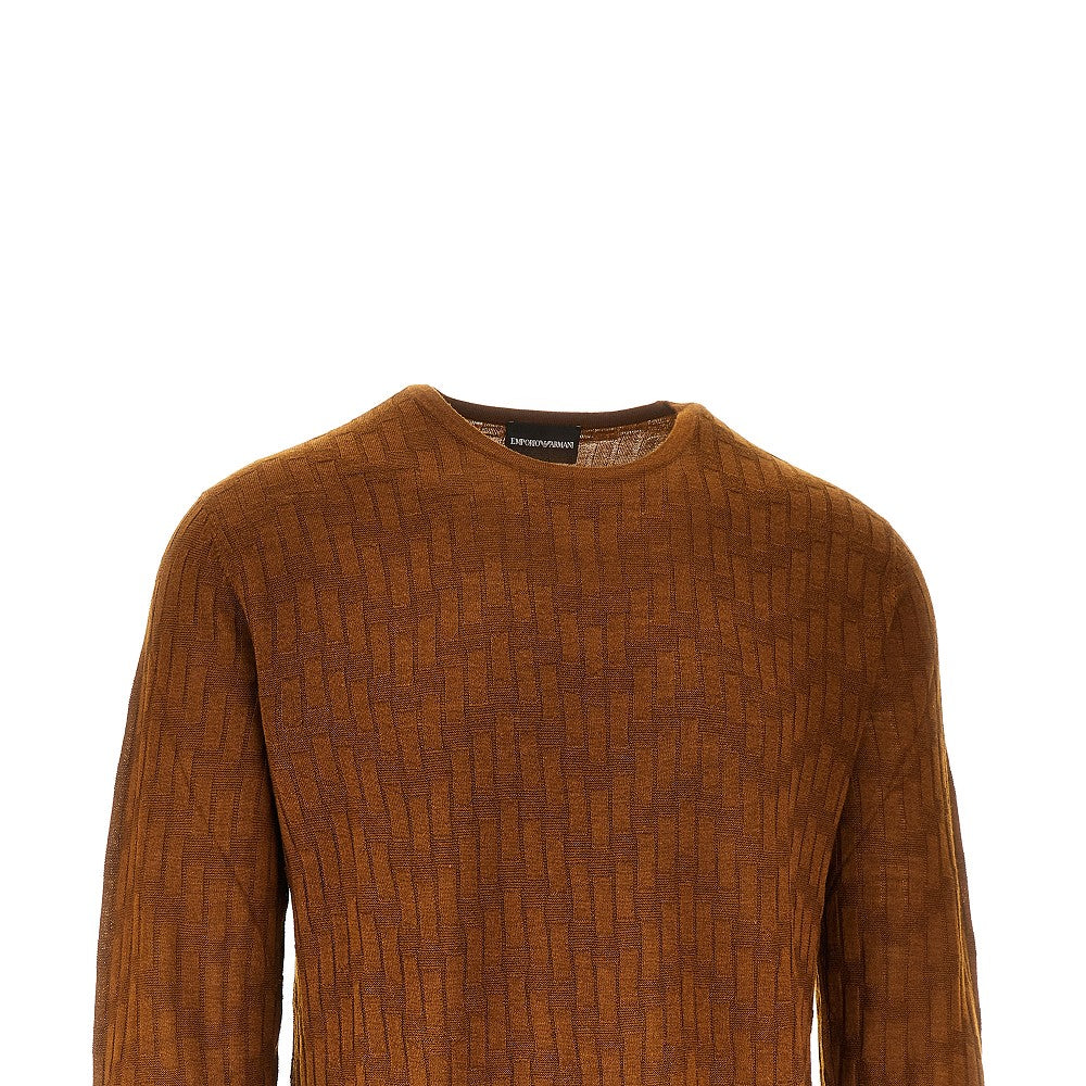 Jacquard wool and silk sweater