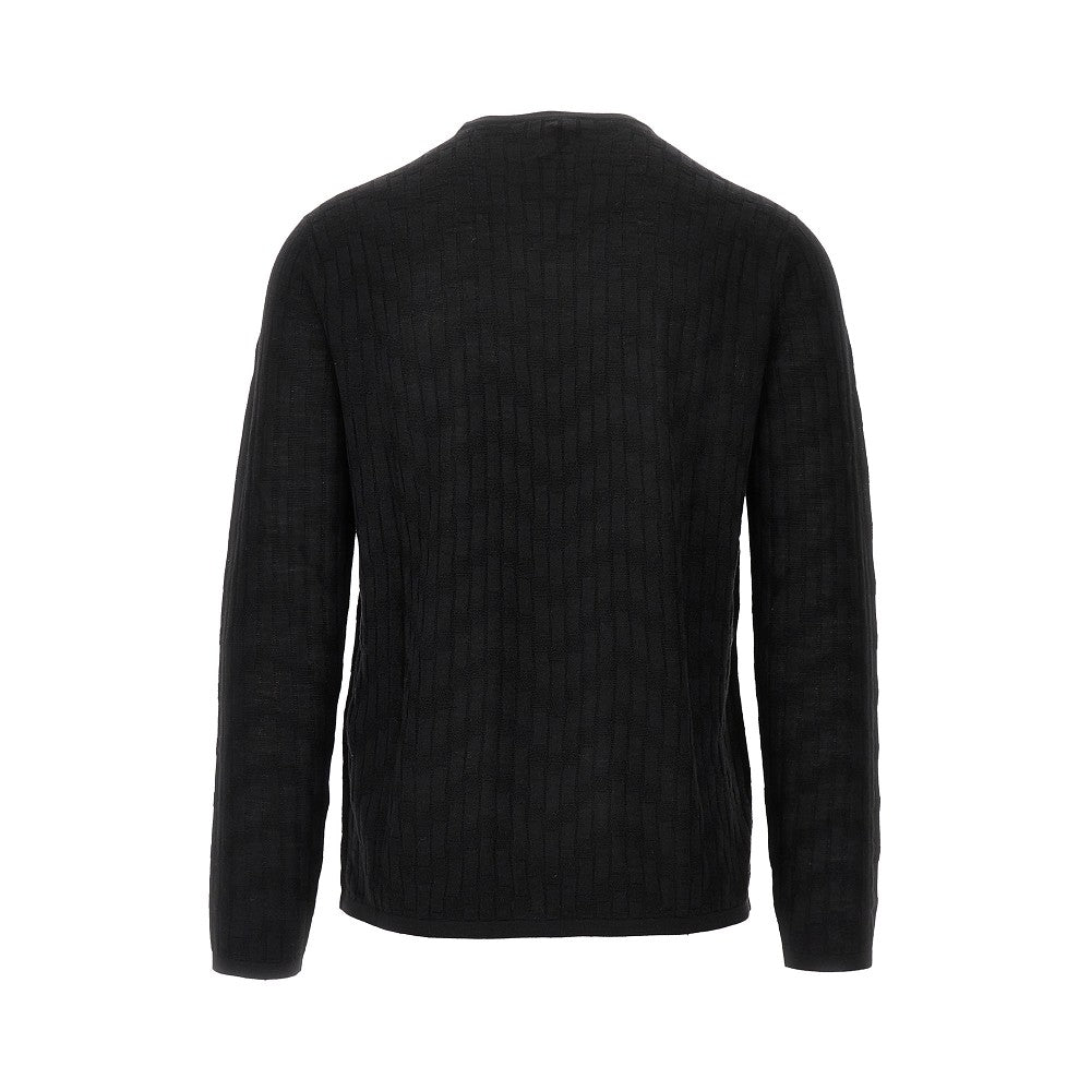 Pullover in lana e seta jacquard