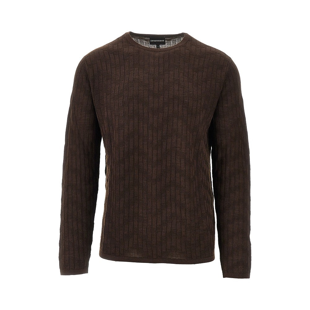 Jacquard wool and silk sweater
