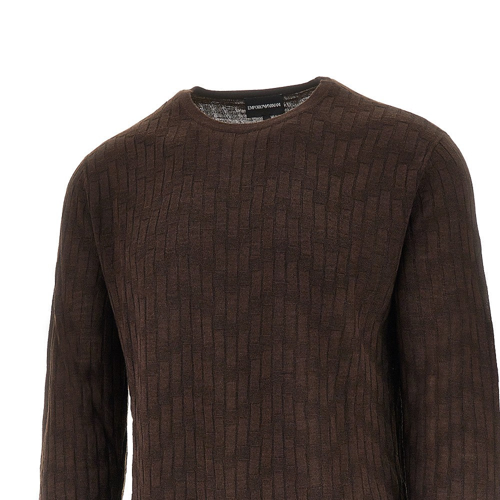 Jacquard wool and silk sweater