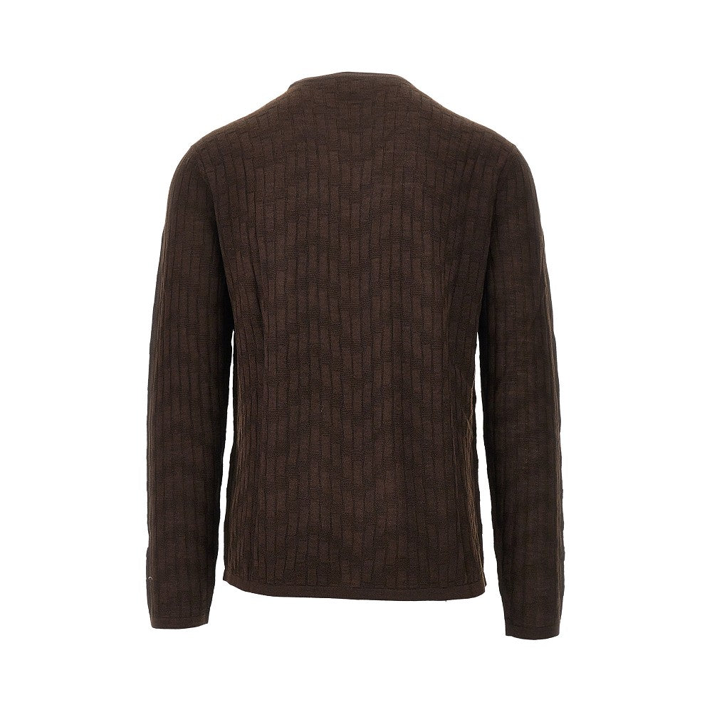 Jacquard wool and silk sweater