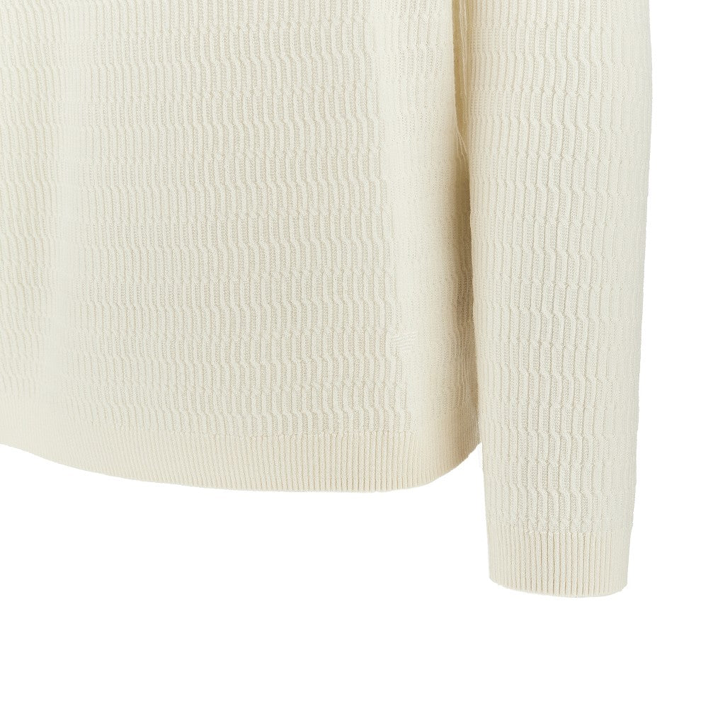 Dolcevita in maglia con logo ricamato
