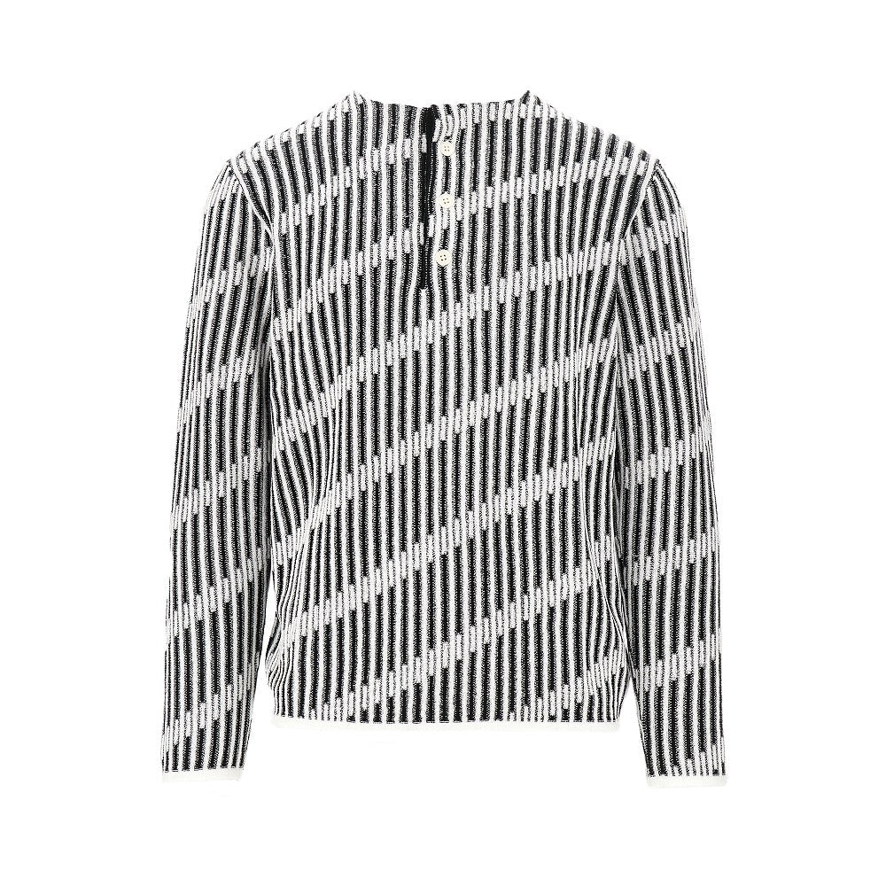 Pullover serafino in misto lana jacquard