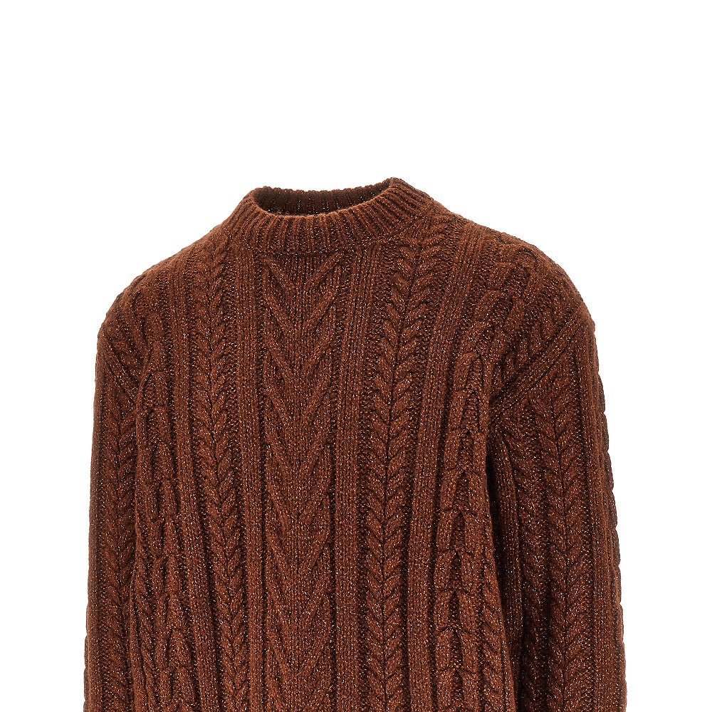 Pullover a trecce lurex