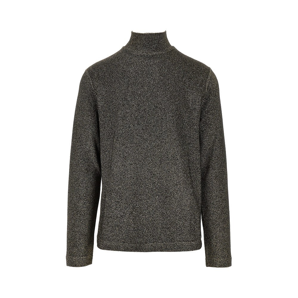 Lurex jersey mock turtleneck sweater
