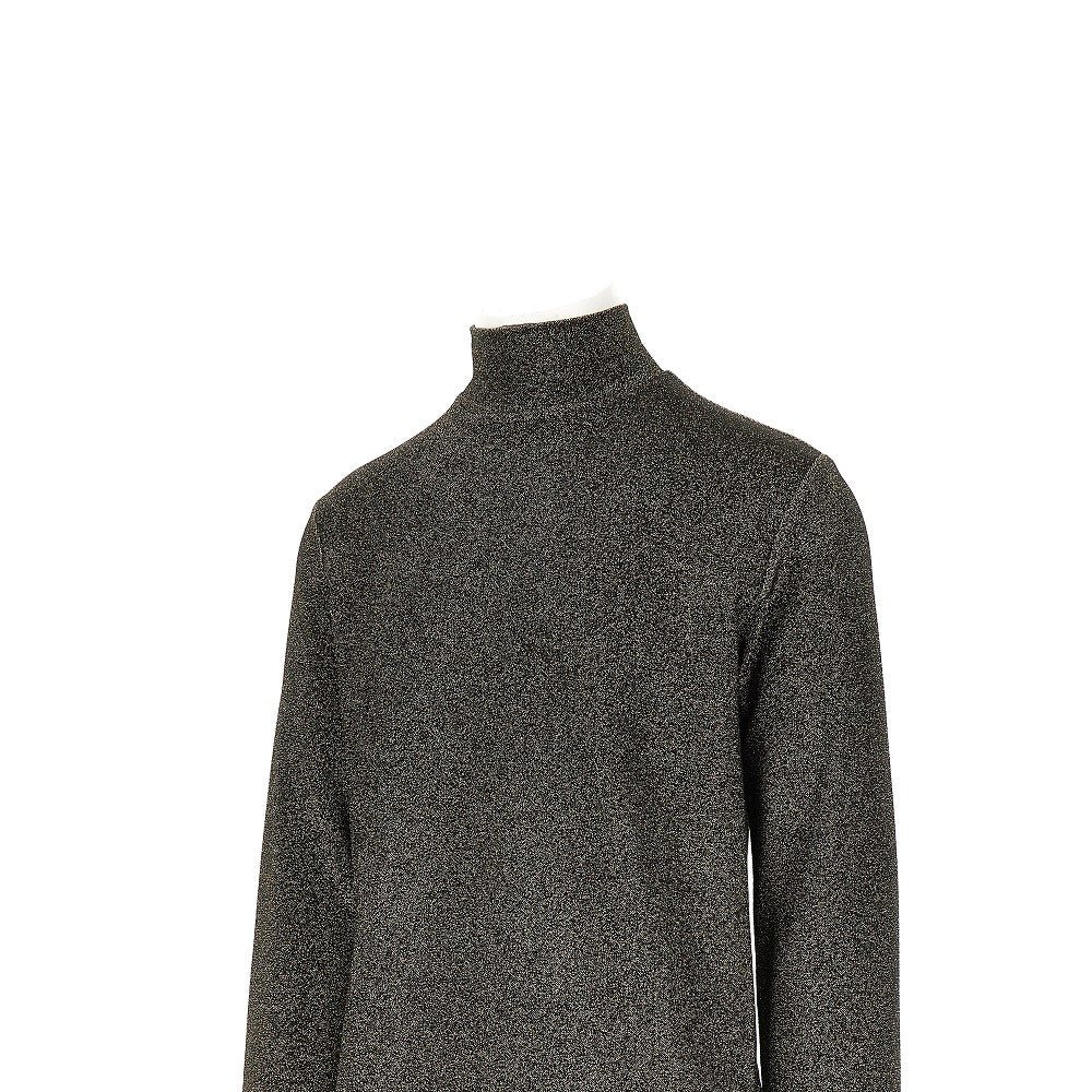 Lurex jersey mock turtleneck sweater