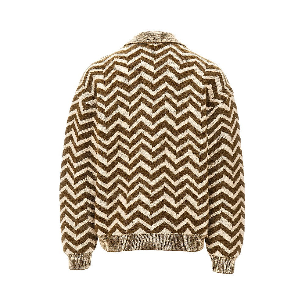 Pullover in misto mohair con motivo chevron