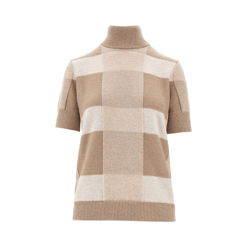 Pullover in lana e cachemire a quadri